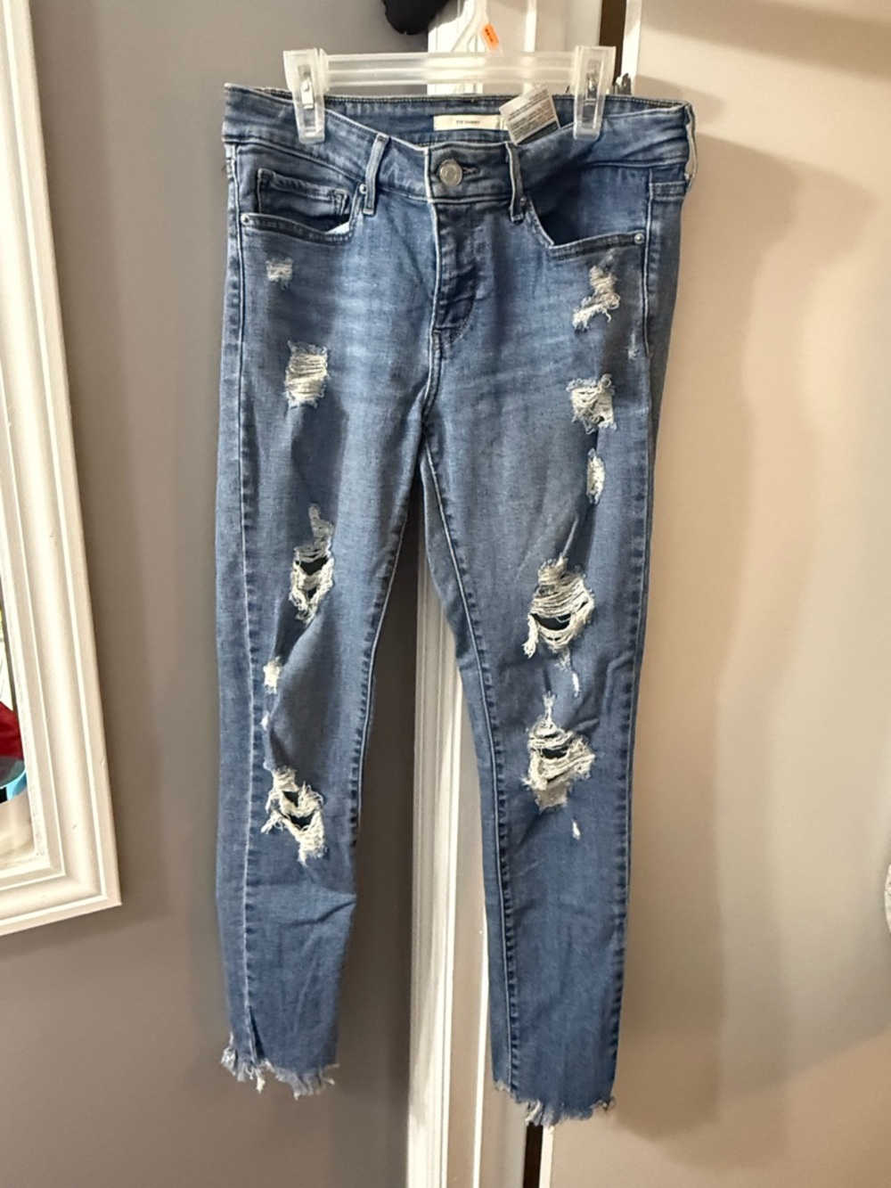 Levi's Light Blue Distressed Skinny Jeans